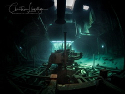 The engine room of the Wreck - Tug 2 by Christian Llewellyn 